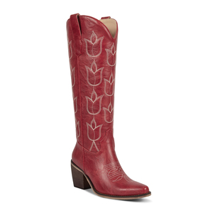 Botas Vaqueras Vintage al por Mayor WETKISS, Botas Altas hasta la Rodilla con Punta Redondeada <span class=keywords><strong>y</strong></span> Tacón Cuadrado, Botas de Vaquera para Mujer con Bordado de Flores - Product Image 1