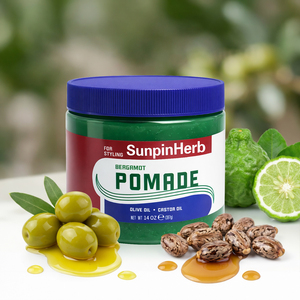 Pommade à la Bergamote Bio Huile d'Olive Huile de Ricin - Hypoallergénique Protection Thermique Fixation Forte Végétalienne Sans Cruauté Animale Coiffage pour - Product Image 1