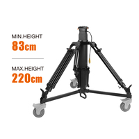 Système de trépied motorisé en aluminium E-IMAGE GAM260DS 2,2 m, conception à 3 pieds, moteur électrique, télécommande, charge maximale 30 kg