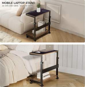 ขาตั้งคอมพิวเตอร์ทำจากไม้และโลหะ2ชั้นปรับความสูงได้พร้อมล้อล็อกสำหรับโซฟาเตียง <span class=keywords><strong>PC</strong></span> ส่วนใหญ่ - Product Image 5