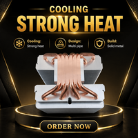 Refroidisseur d'air pour processeur personnalisé, double tour de 120 mm, radiateur à 6 caloducs en cuivre, ventilateur, dissipateur thermique pour processeur Intel LGA 775 1150 1151 1366 2011 AMD