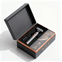 Boîte cadeau personnalisée pour rasoir homme, boîte rigide en carton argenté métallisé avec impression UV inversée, emballage de luxe pour rasoir, boîte de présentation haut de gamme