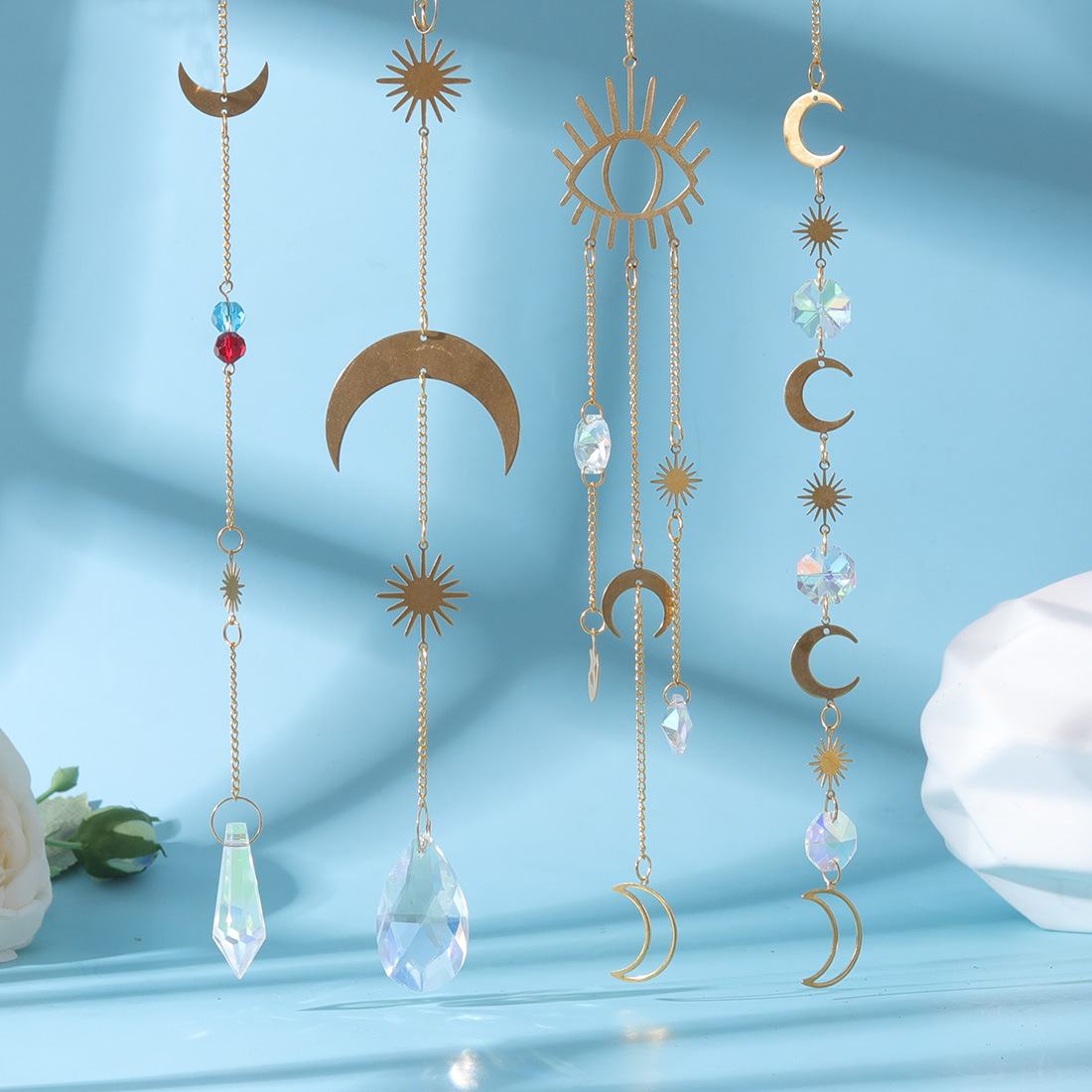 Crystal Suncatcher Windgong 2 Stuks - Prisma Zonnevanger Met Regenboog Effect