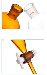 Corong Pemisah Kaca Bentuk Buah Pir untuk Pemisahan Minyak dan Air, Peralatan Laboratorium yang Dapat Disesuaikan - Product Image 3