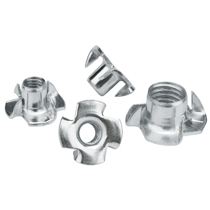 Stainless Steel Din1624 4 Claw Tee Nuts Furniture Connector Nut With Pronge