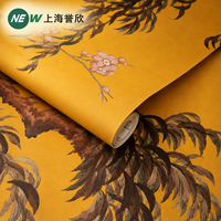 Papier peint non tissé de luxe, design grue chinoiserie, sans PVC, écologique, pour la décoration de la maison et des hôtels