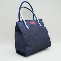 Nouveauté Sacs à main styliste tendance Vintage en denim taille moyenne en bambou croisé NAVY sangle longue pour homme miss unique