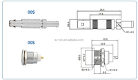 FFA.00.250 Connecteur Coaxial Mâle 00S Push Pull Circulaire FFA.00.275 Femelle 6 Broches Demi-Lune Conception IP50-IP54 Protection -45C