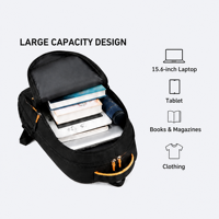 Sac à dos unisexe grande capacité pour ordinateur portable, en nylon résistant à l'eau, avec fermeture éclair, tendance, pour étudiants, en polyester, idéal pour les voyages transfrontaliers