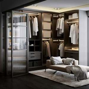 YALIG <b>Wooden</b> Almirah Designs Bedroom Furniture Glass <b>Wardrobe</b> - Product Image 2