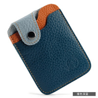 Porte-cartes de crédit en cuir véritable Cuir de vachette Mince Petit portefeuille de créateur Poche avant Portefeuille en cuir de vachette Porte-monnaie pour hommes
