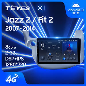 Teyes เครื่องเล่นดีวีดี X1สำหรับรถยนต์ <span class=keywords><strong>Honda</strong></span> <span class=keywords><strong>JAZZ</strong></span> 2 GG 2008 - 2014 Fit 2 <span class=keywords><strong>Ge</strong></span> 2007-2014นิ้วเครื่องเล่นดีวีดีในรถยนต์หน้าจอสัมผัส - Product Image 4