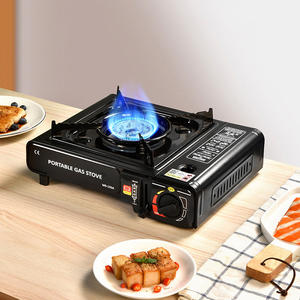 デュアルフューエルストーブ1-バーナー7650 BTU調整可能屋外調理プロパンブタンストーブアダプターホース付き - Product Image 2