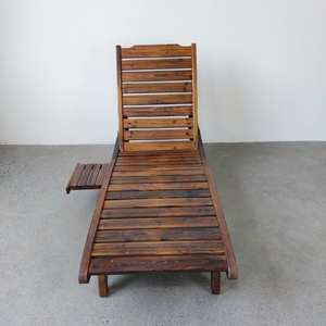 DISHI <span class=keywords><strong>Chaise</strong></span> <span class=keywords><strong>longue</strong></span> de jardin en bois massif brun foncé, style américain et européen du milieu du siècle, pour extérieur, plage, pliable - Product Image 4
