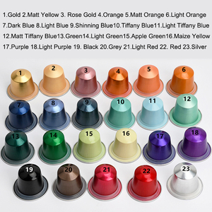 100 pièces dosettes jetables compatibles expresso <span class=keywords><strong>capsules</strong></span> de café vides en feuille d'<span class=keywords><strong>aluminium</strong></span> avec joints auto-adhésifs autocollants couvre couvercles - Product Image 2