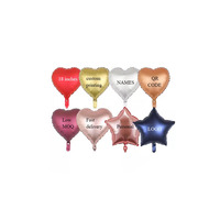 Ballons personnalisés en feuille d'aluminium avec logo et nom, 18 pouces, couleurs assorties, à remplir à l'hélium, pour la promotion d'entreprise
