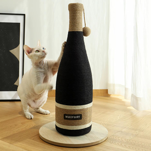 Customizable Logo Wear-Resistant Vertical Grinding Red Wine Bottle Beer Shape Design Pet <b>Scratching</b> Rope Sisal <b>Post</b> - Product Image 1