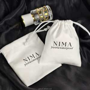 Pochette en coton recyclable avec cordon de serrage, impression sérigraphique de logo personnalisé, pour l'emballage de vêtements, les cadeaux promotionnels et les bijoux - Product Image 4