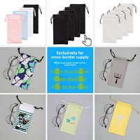 Pochettes pour lunettes de soleil et de vue en microfibre couleur unie 18*9cm avec cordon de serrage, type coulissant, fabriquées en Chine, en gros et en stock