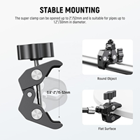 Klem lengan ajaib pemasangan 7 ", dengan penjepit Monitor kamera Super Mount dengan pin pencari ARRI 1/4" 3/8 "untuk SmallRig