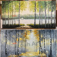 Décoration d'intérieur, toile faite à la main, art mural abstrait moderne texturé en 3D, paysage luxueux, feuille d'or, arbre de vie, peinture abstraite