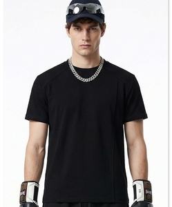 T-shirt da <span class=keywords><strong>uomo</strong></span> slim fit personalizzate all'ingrosso, a maniche raglan, in maglia, girocollo, colore bianco - Product Image 2