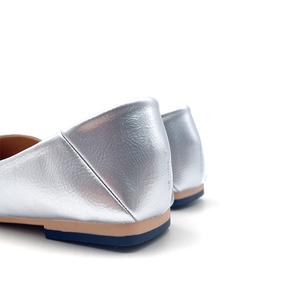 여성용 실버 플랫 슈즈, 맞춤형 로고 PU 가죽 신발, 여성 및 숙녀용 도매 통기성 드레스 슈즈 - Product Image 5