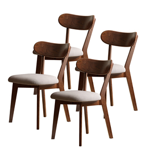 Juego de 4 Sillas de Comedor de Madera de Roble, Sillas Retro Italianas con Respaldo de Madera, Taburetes Sencillos para Restaurante, Hogar, Cafetería y Uso Comercial - Product Image 1