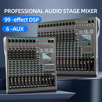 TG14 Console de Mixage Audio Numérique Professionnelle 14 Canaux avec 99 Effets de Réverbération Intégrés et Connexion USB