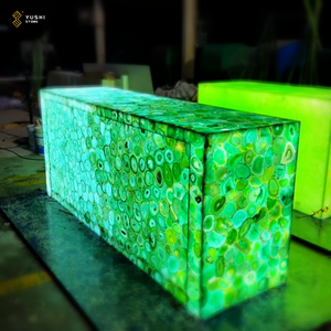 Yushi Backlit màu xanh lá cây mã não nhà bếp Countertop Bàn cà phê đá bán quý - Product Image 1