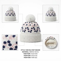 Bonnet d'hiver en laine mérinos de haute qualité 2026, motif jacquard Fair Isle, chaud et extensible, personnalisable pour les marques – Fournisseur