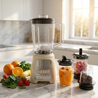 Blender portable en acier inoxydable haute vitesse, moteur 800W, pot de 1,6L, anti-fuite, appareil de cuisine avec 3 vitesses pour usage domestique