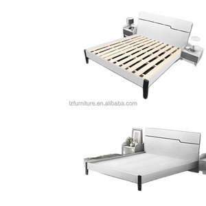 Customized <b>Queen</b> King <b>Size</b> Solid Wood Platform Hotel <b>Bed</b> <b>Frame</b> with Headboard For 3 Star Hotles Bedroom Set Furniture - Product Image 2