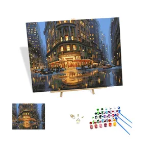 New Arrivals Diy Paint By Numbers Kits For Adults Street Scenery Painting By Numbers Canvas Oil Painting By Numbers Home Decor