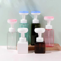Bouteilles colorées de mousse de main en plastique de vente chaude 250ml bouteille de pompe de forme carrée en plastique sans air bouteilles de soins personnels en plastique