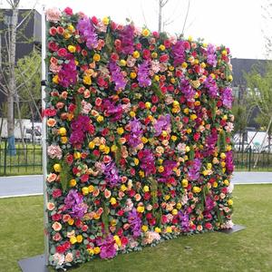 Multi Layered Stereoscopic 3D 5D <b>Artificial</b> Flower Wall 8ft x 8ft Luxury Wedding Stage Background Decor - Product Image 5