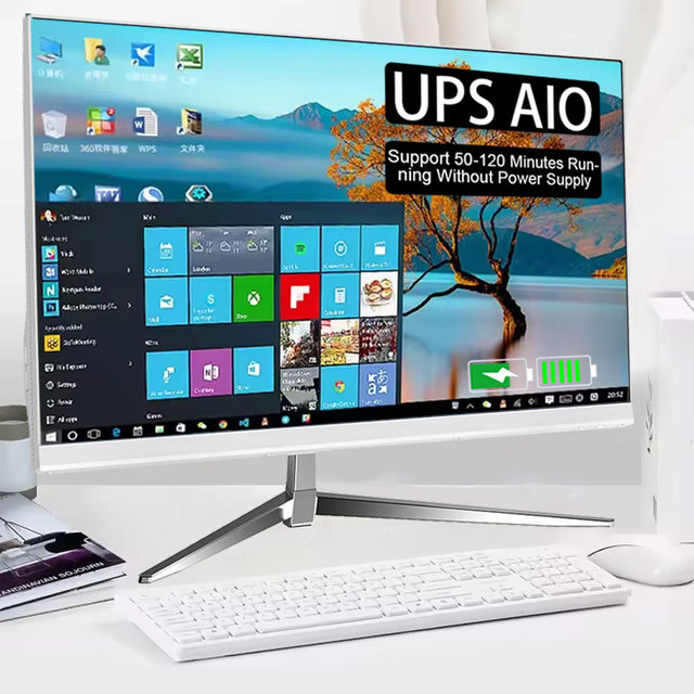All in One PC Game Playing AIO 24-Inch CPU I5-12450H 16GB RAM 512GB SSD Graphic Design Computer All in One with UPS Battery