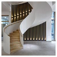 Escalier courbé sur mesure pour bâtiment commercial, hôtel, villa, projet de construction, livraison directe d'usine