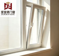 Ventana Abatible de PVC Aislada, Resistente al Viento y al Agua, Ventana de PVC de Alta Eficiencia Energética para Uso Residencial y Comercial