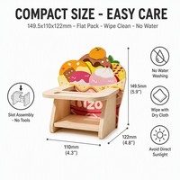 Chaise d'entraînement en tilleul pour hamster Sugar Glider, contreplaqué 6 mm, sans formaldéhyde, support d'alimentation en forme de cornet de glace, 149,5x110x122mm