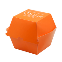 Boîte à hamburger en papier kraft avec doublure intérieure résistante à la graisse, support pour commandes en gros pour les plats à emporter