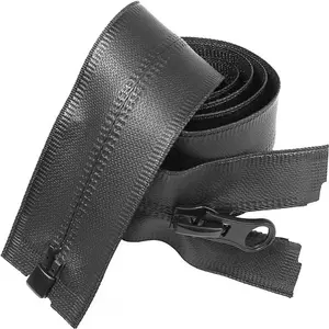 Cremallera impermeable Lanke de nailon y TPU negro liso de extremo abierto/cerrado, 100% impermeable para tiendas de campaña, impermeables y trajes de buceo. - Product Image 2