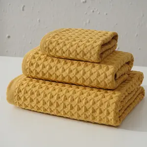 Luxury White Bath Towel Set Super Absorbent Soft Skin-Friendly 100% Turkish Cotton Honeycomb Waffle Square Towel Bath Towel