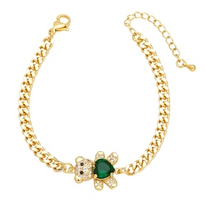 Bracciale in Acciaio Inossidabile con Cristalli a Forma di Orso Natalizio 2025, Design Cartoon alla Moda per Signore - Product Image 1