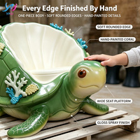 Banc en fibre de verre moderne en forme de tortue de mer de dessin animé, siège sculptural animal en PRV, écologique et durable, chaise d'attente YMJ, thème centre commercial