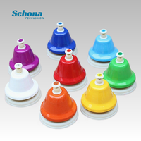 Orff 8 Tone Hand Press Bell, Colorful Chime Bells, Early Education Percussion Toy for Kindergarten Teaching and Performance