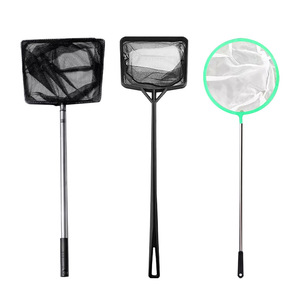 <b>Aquarium</b> Landing Net Set <b>Small</b> Medium Large Telescopic Pole Portable Fishing Net Stainless Steel PP Material - Product Image 1