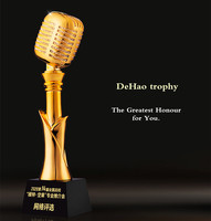 Série de trophées microphone Or, Argent, Or Rose, Récompenses personnalisées pour les concours de chant et d'hôte