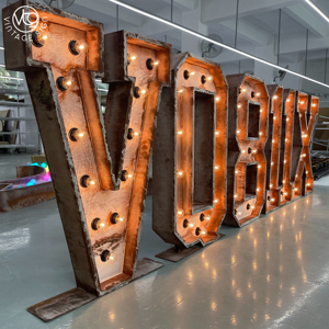 Enseigne lumineuse personnalisée <span class=keywords><strong>de</strong></span> grande taille, lettres lumineuses au fini vieilli industriel pour la publicité des bars, des magasins et des entreprises - Product Image 3