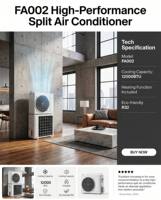 Mini climatiseur portable split - FA002-12KRH 12000 BTU Inverter WiFi Refroidissement Chauffage Hôtel Maison Canada 60Hz